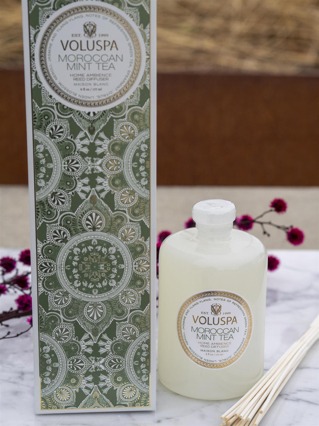 Reed Diffuser Moroccan Mint Tea Hvit