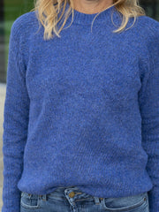 Alva LS O-neck Knit Pullover Blå