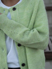 Lulu LS knit Short Cardigan Lysegrønn