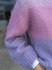 Suanne Stripe LS Knit Highneck Rosa