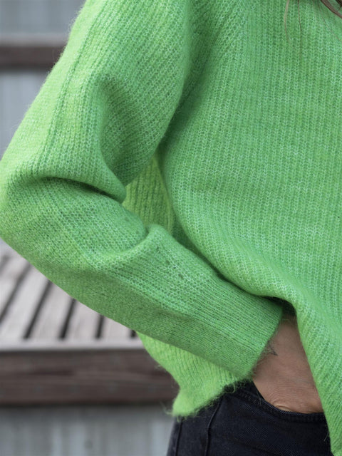 Lulu LS knit Short Cardigan Eplegrønn