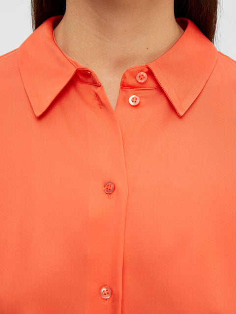 Franziska Ls Satin Shirt Oransje